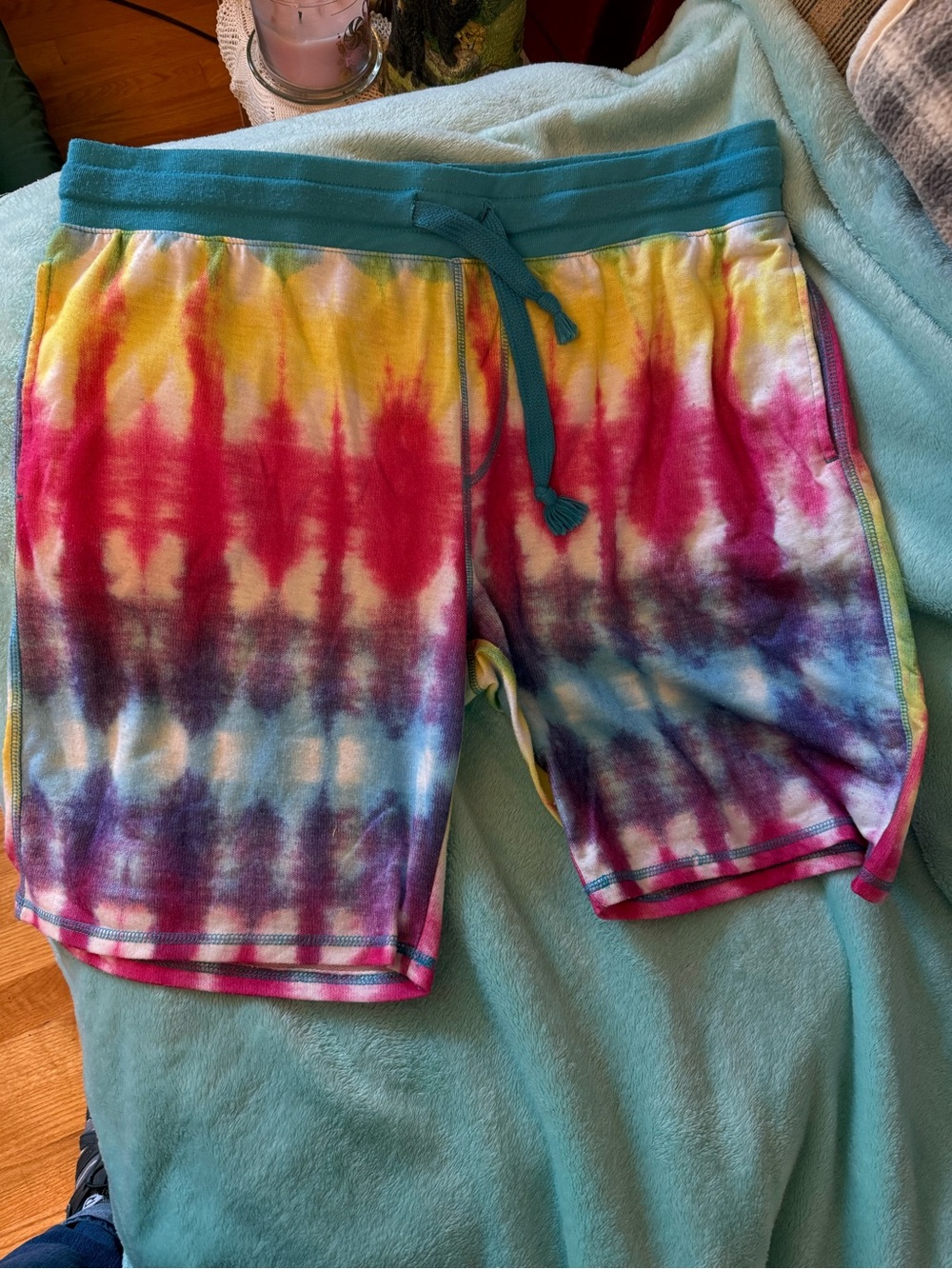 George Kids Tie-Dye Leggings with Teal Waistband